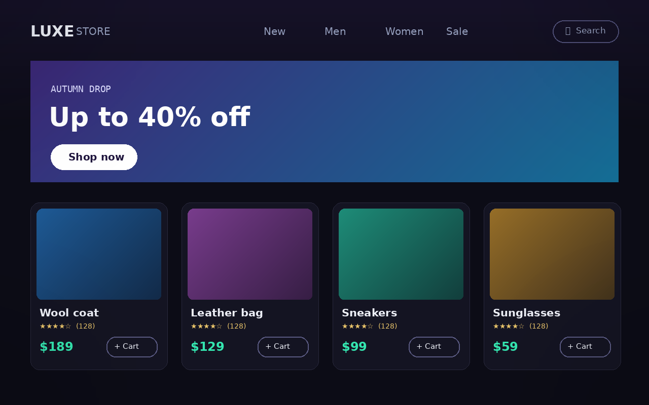 Online store — full shop preview