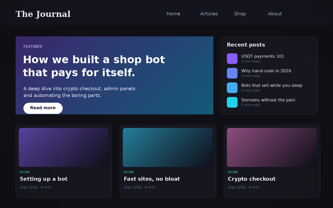 WordPress blog & shop preview